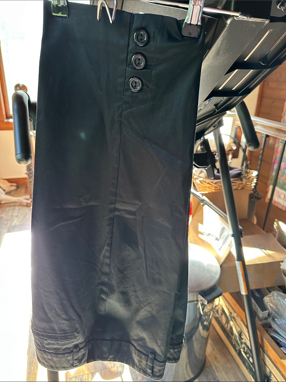 White House Black Market Black women Capri with Button Waist